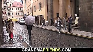 Woman fucking old grandma